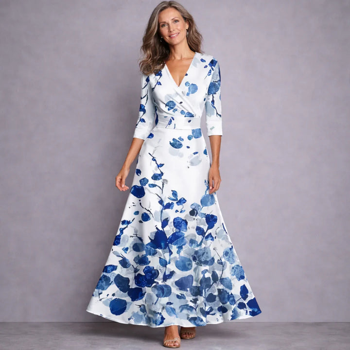 Emilia | Elegant Mid Sleeve Maxi Dress