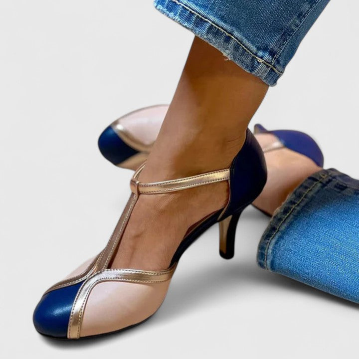 Rachel | Comfortable Color Block Heels