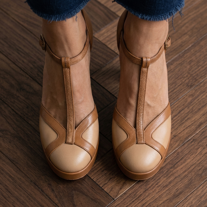 Nadia | Sophisticated Retro Close Toe Heels