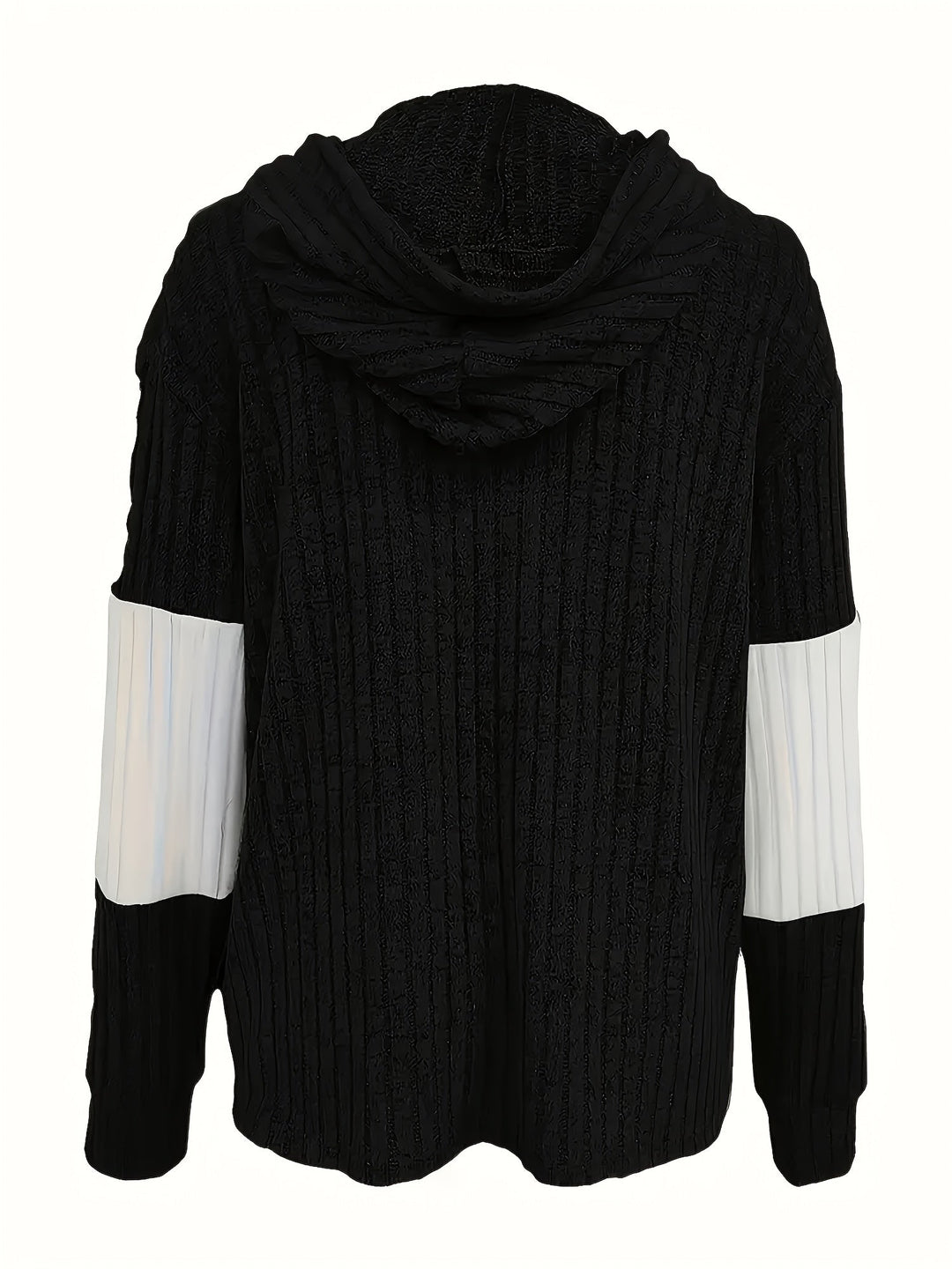 Cecilia | Textured Colour-Block Hooded Jacket