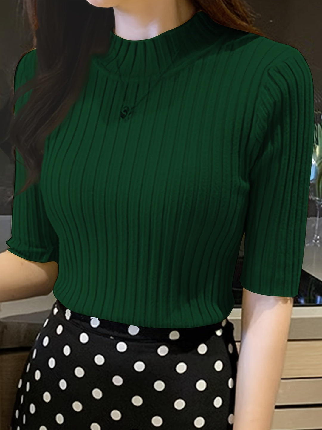 Verity | Ribbed Mock-Neck Top