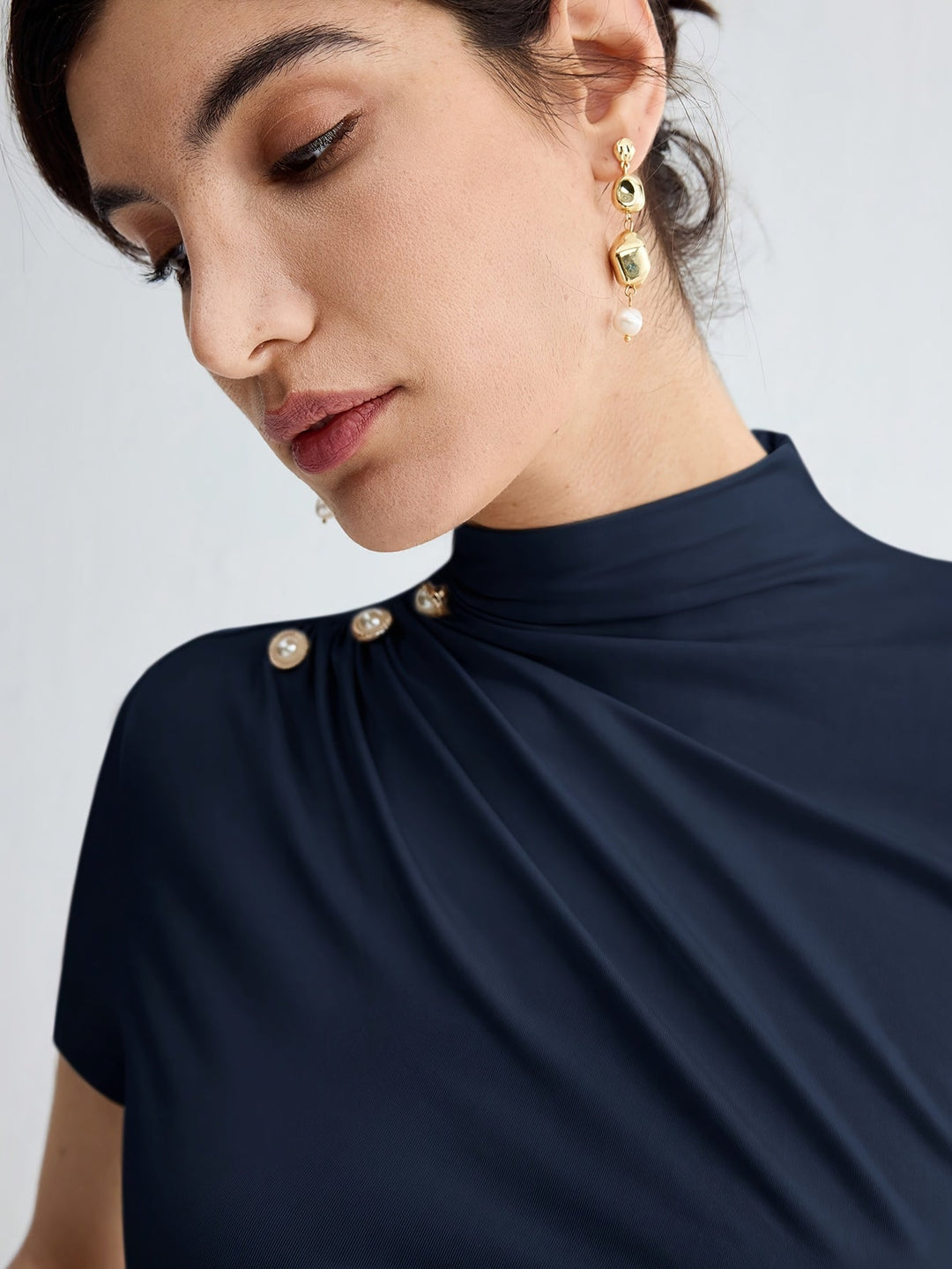 Sienna | Mock Neck Short-Sleeve Top