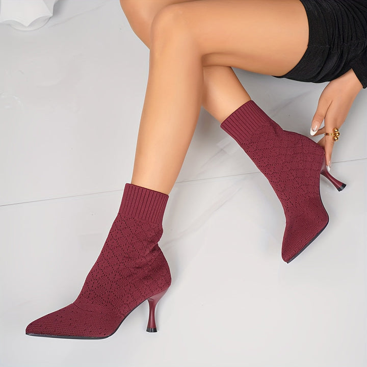 Tamsin | Pointed Sock-Style Ankle Boots
