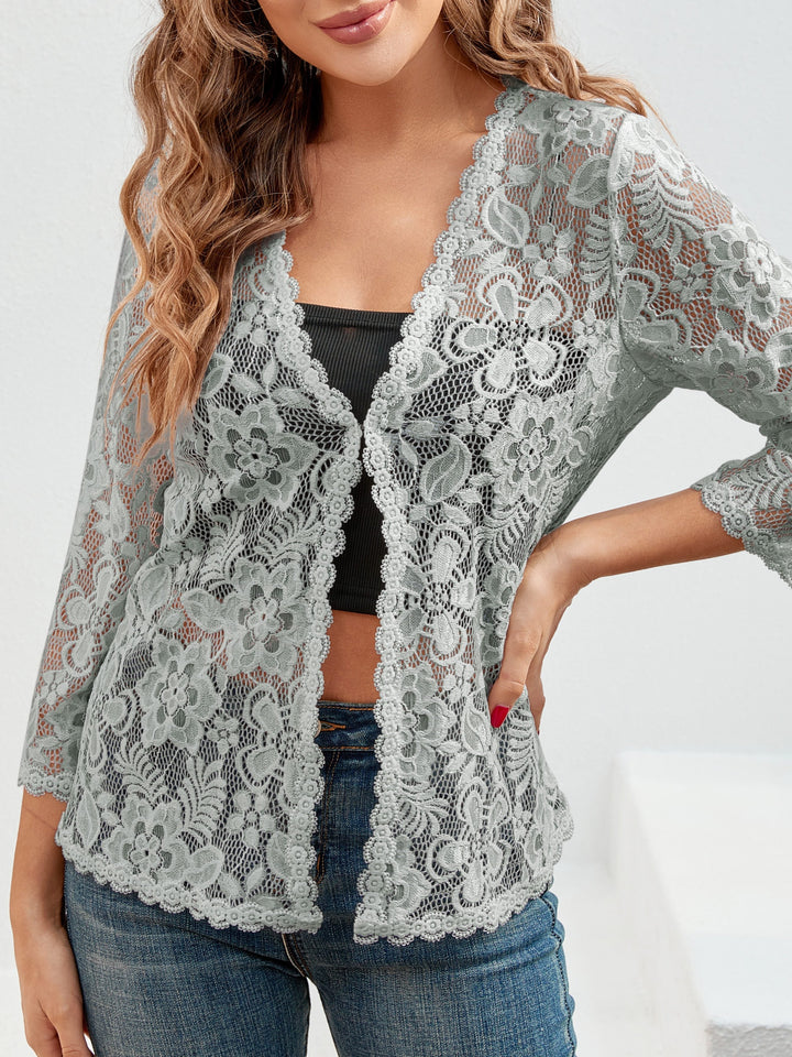 Cassandra | Floral Openwork Cardigan