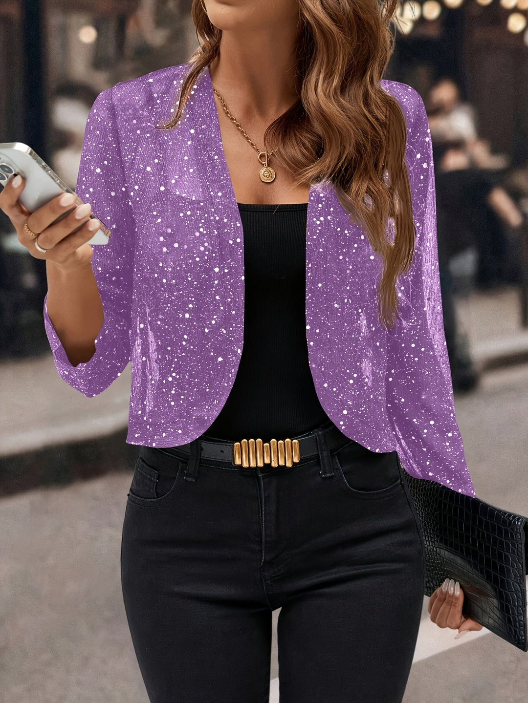 Elaine | Shimmer Cropped Jacket