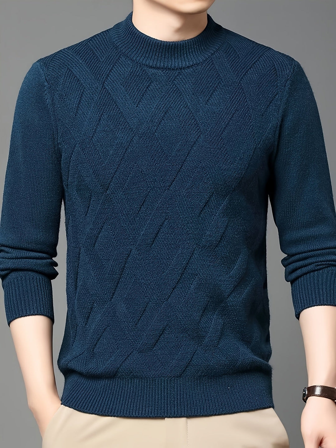Ellis | Textured Mock-Neck Jumper