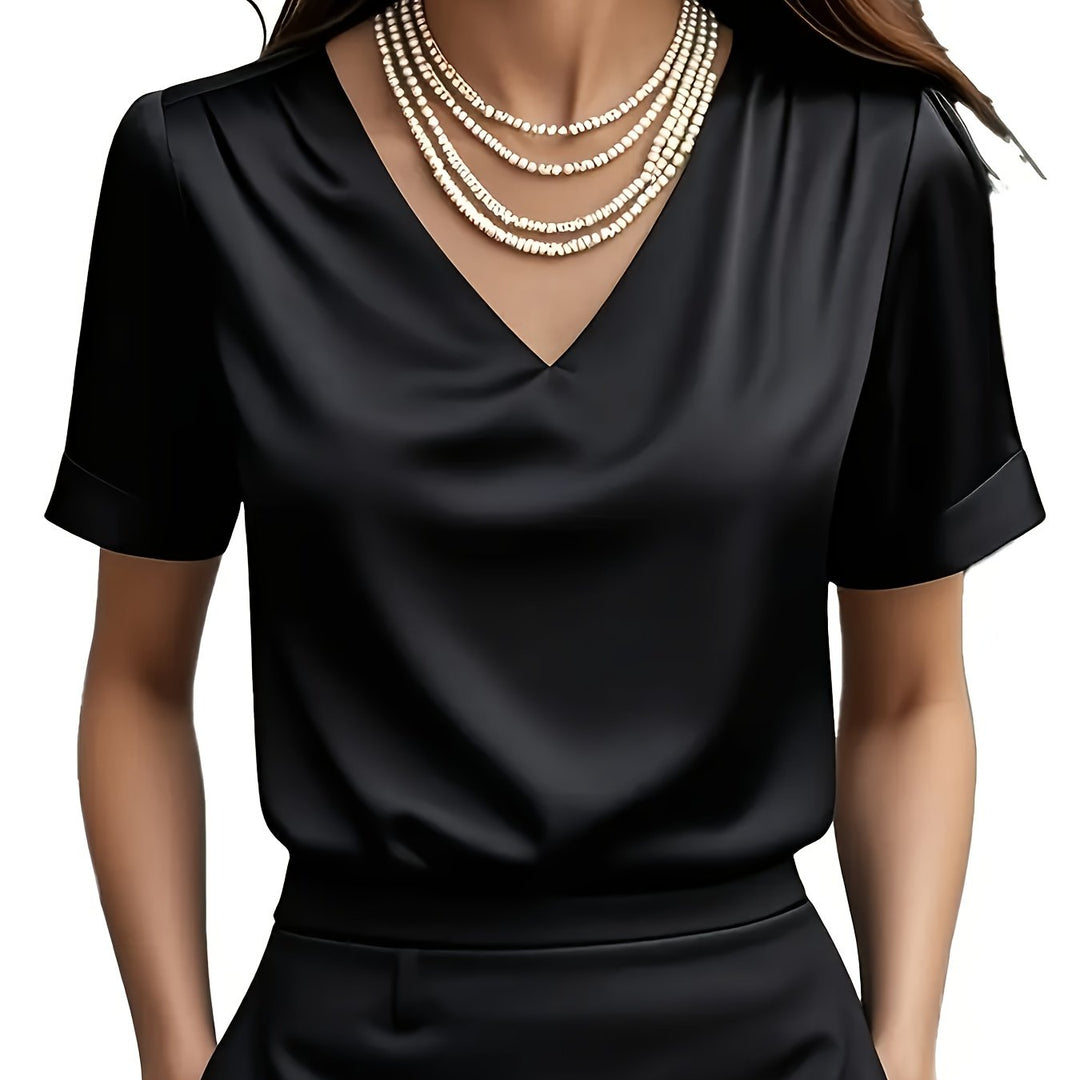 Estelle | Draped V-Neck Blouse