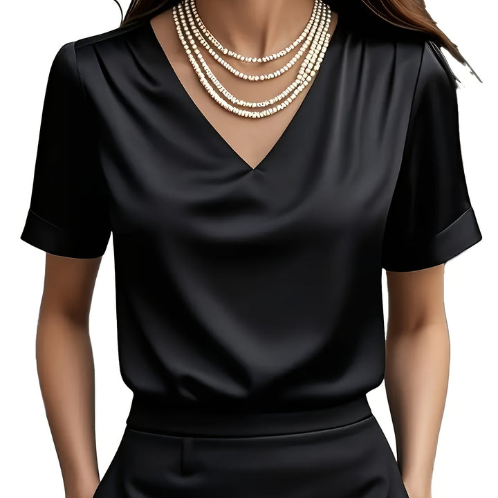 Estelle | Draped V-Neck Blouse