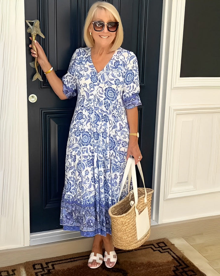 Keisha | Stylish V-Neck Floral Dress