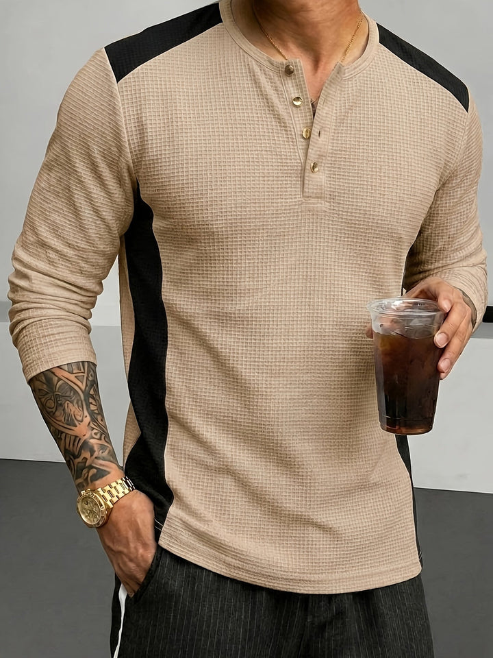 Curtis | Textured Long-Sleeve Henley