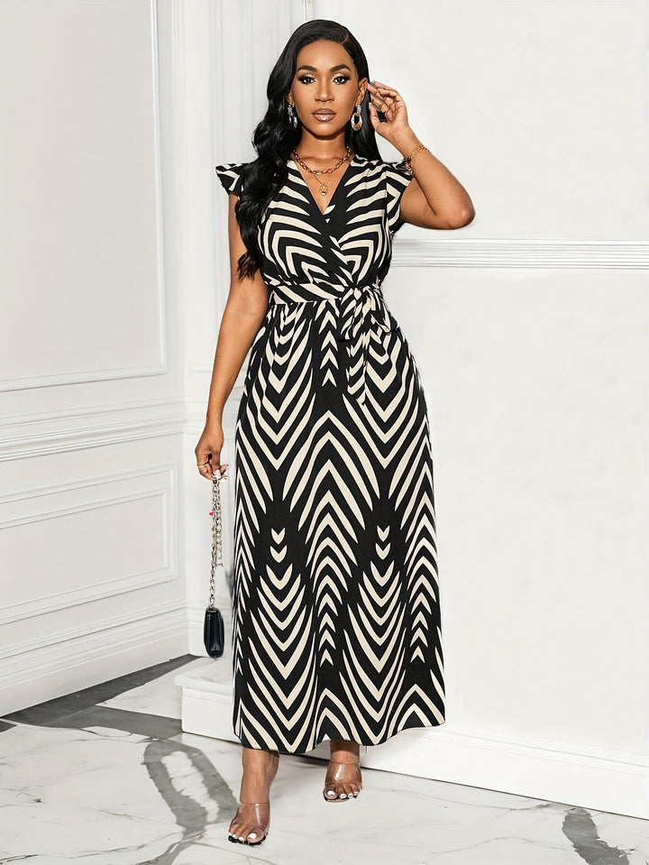 Cordelia | Ruffle-Sleeve Wrap Maxi Dress