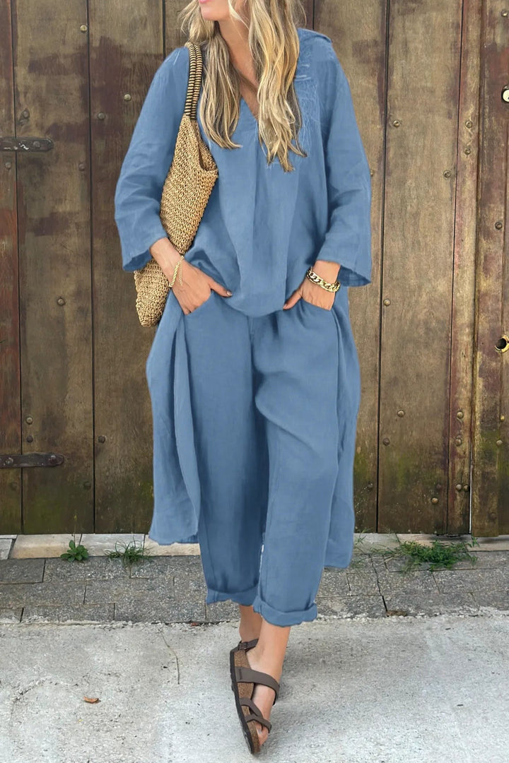 Stella | Elegant Loose V-Neck Set