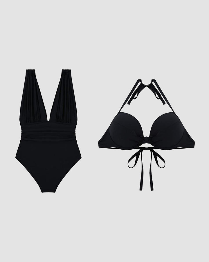 Laura | Trendy Deep V-Neck Shaping Swimsuit