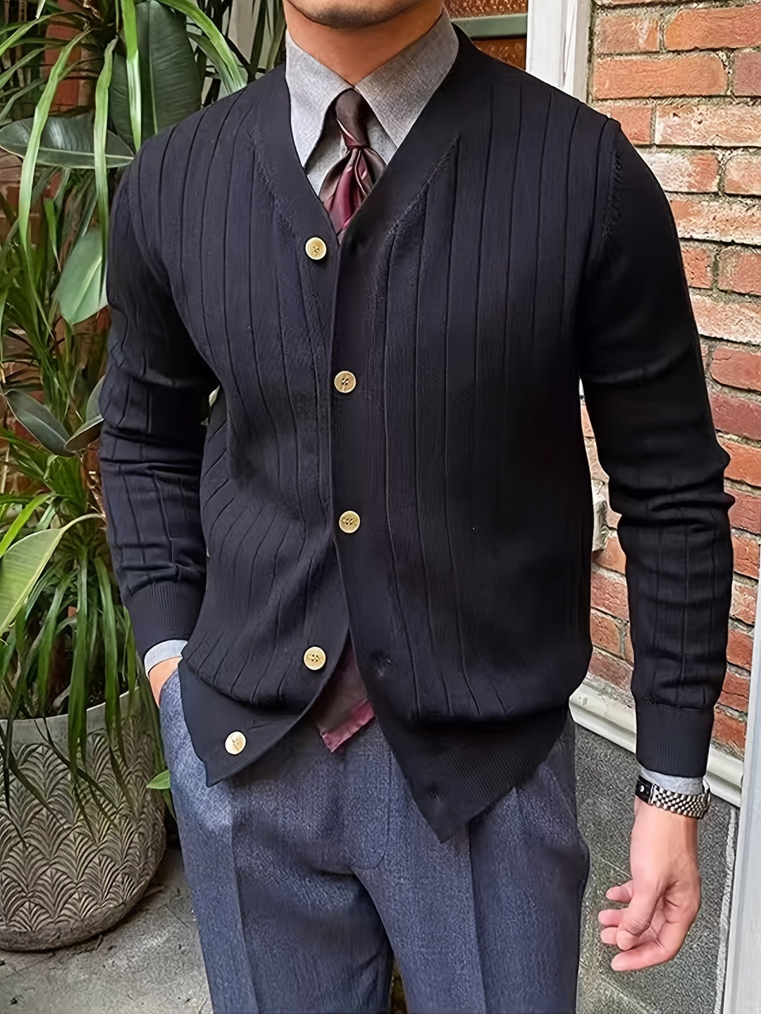 Arthur | Ribbed Button-Up Cardigan