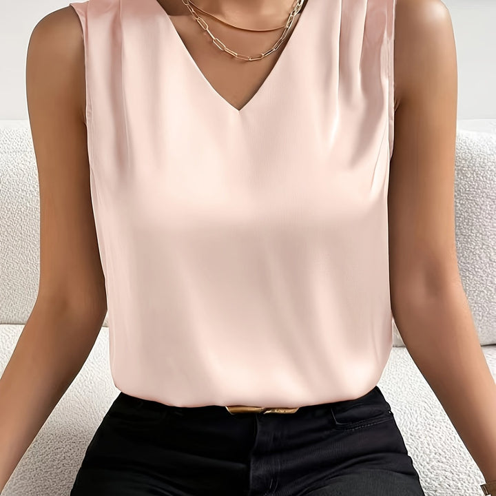 Elsie | Elegant Sleeveless V-Neck Top