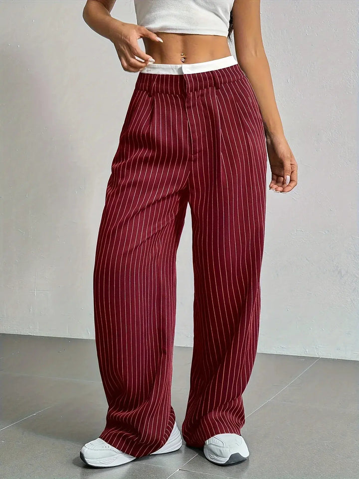 Grace | Casual Striped Wide Trousers