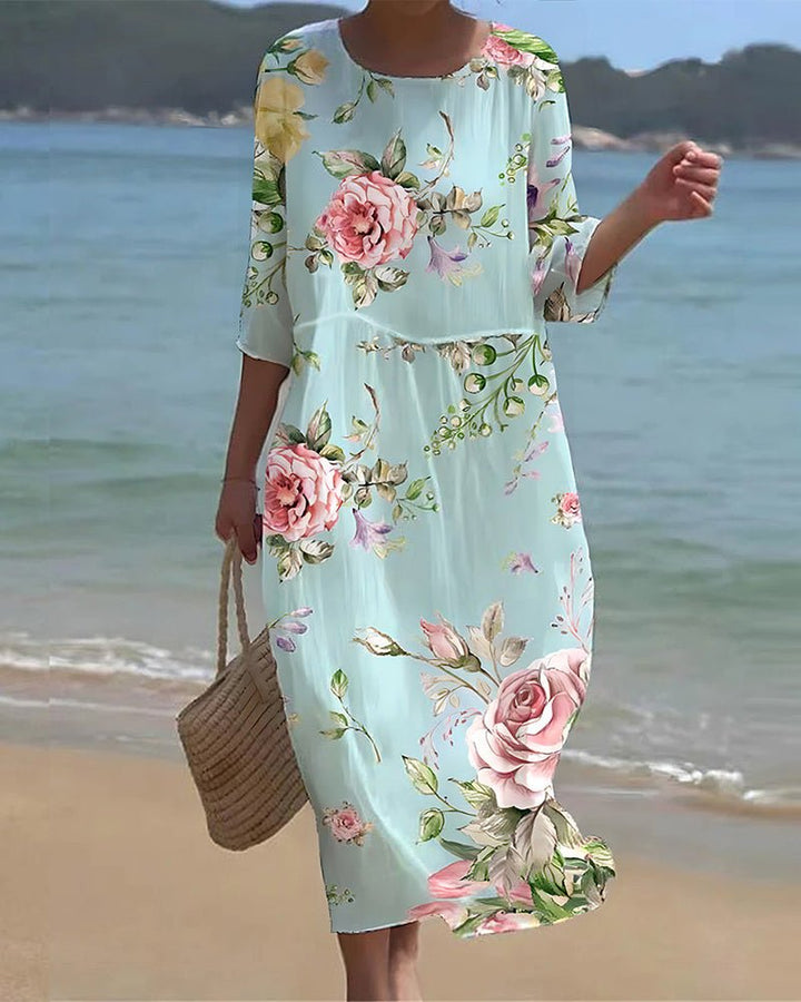 Scarlett | Elegant Sunset Flower Dress