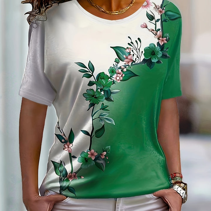 Lucille | Floral Round-Neck Top
