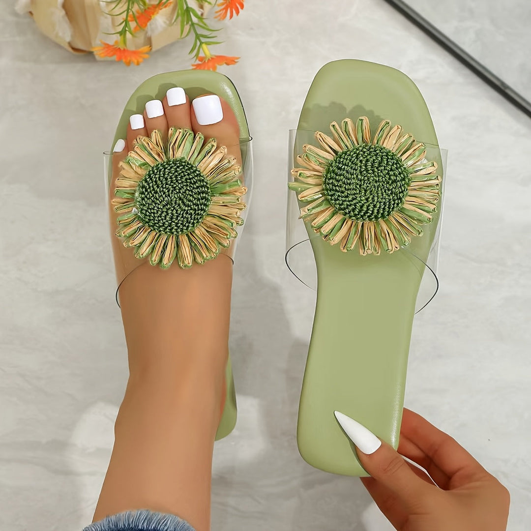 Elise | Floral Square-Toe Sandals