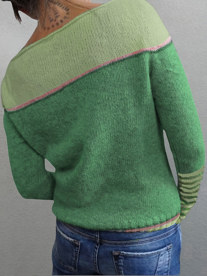 Francesca | colour-Block Boat Neck Jumper