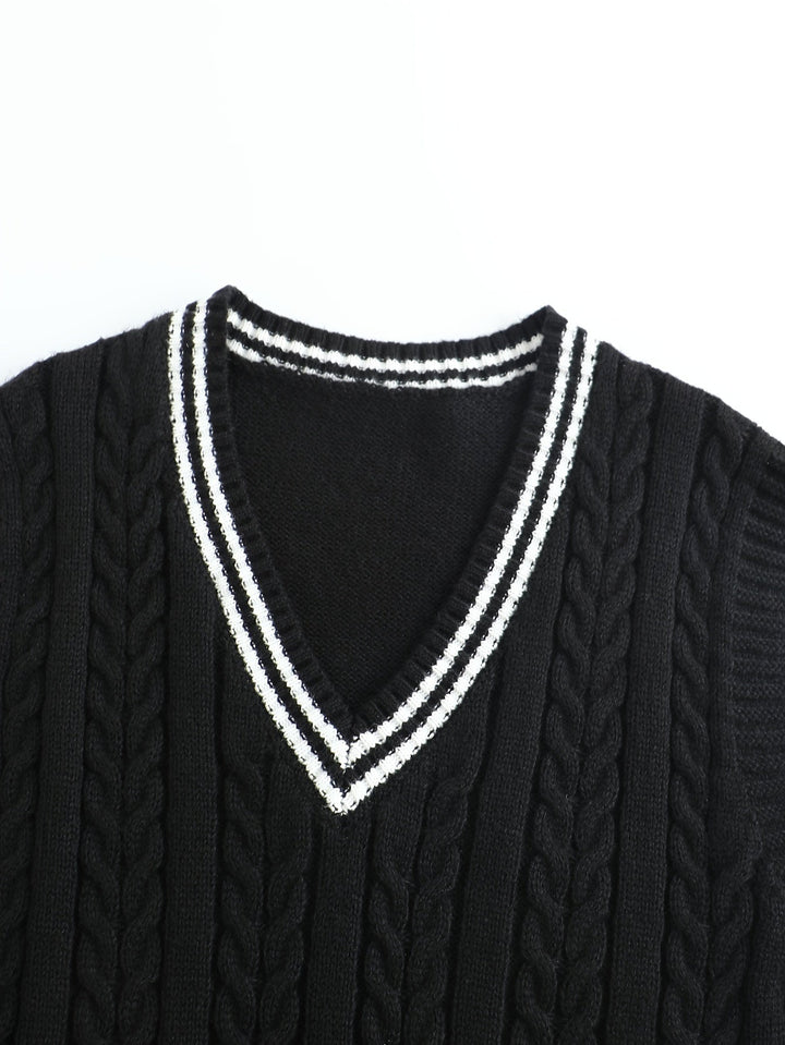 Gideon | Cable-Knit V-Neck Jumper Vest