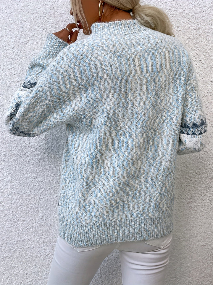 Tamsin | Cozy Snowflake Mock-Neck Jumper
