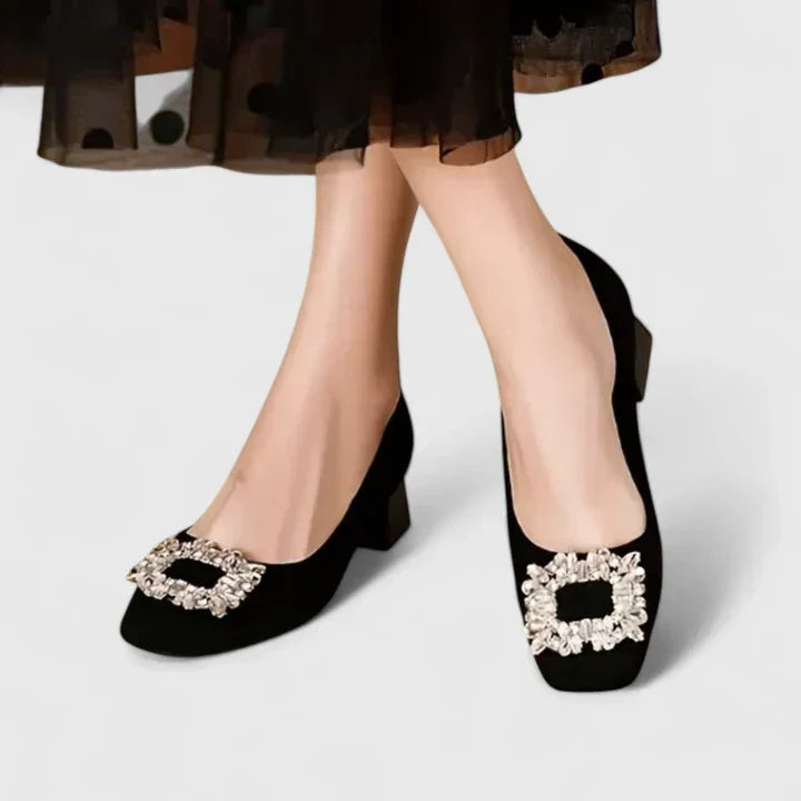 Juliana | Orthopedic Sparkling Buckle Heels