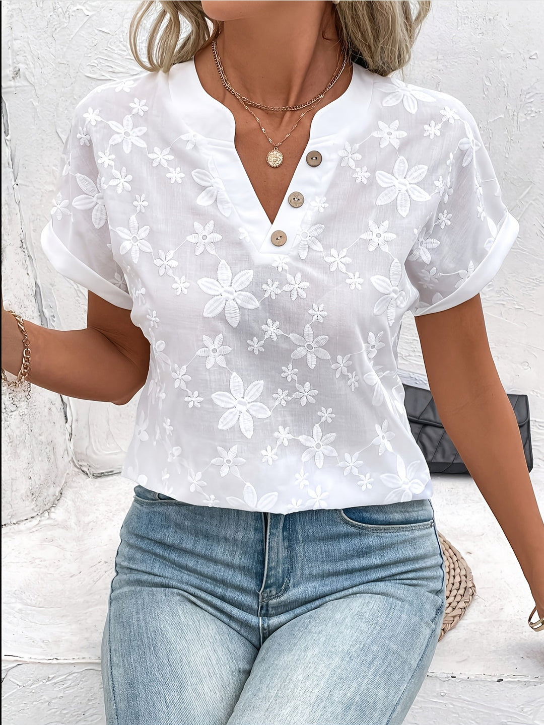 Lorraine | Floral V-Neck Blouse