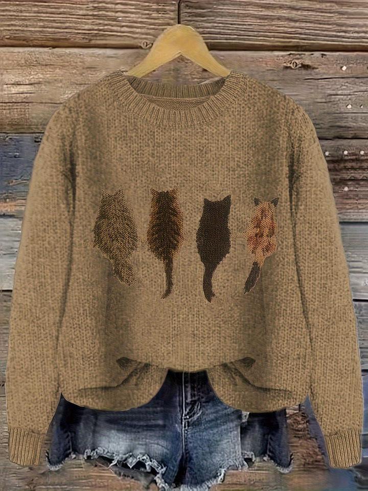 Tamara | Cozy Cat-Print Jumper