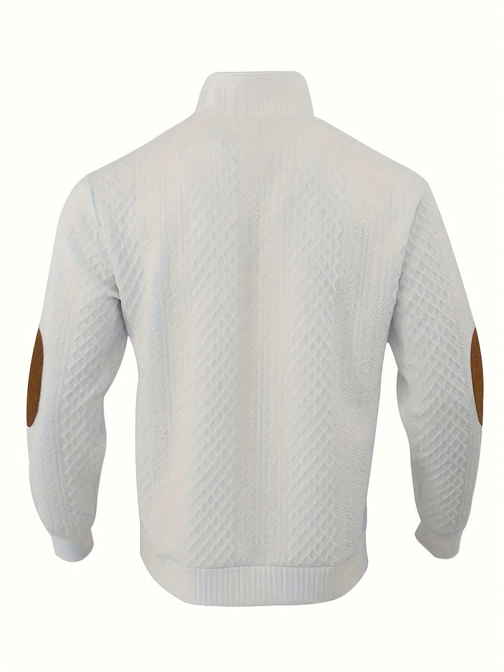 Ronan | Stand Collar Button Henley Jumper