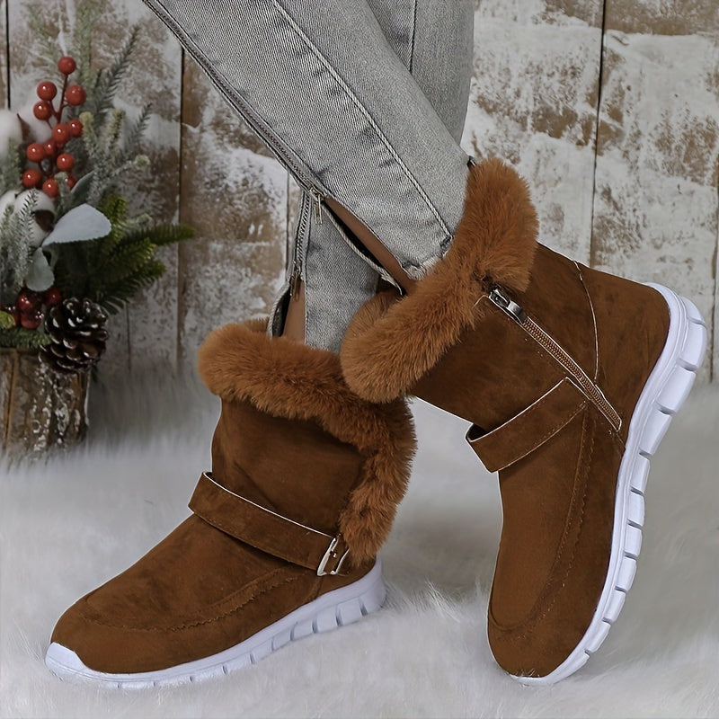 Nora | Cozy Plush-Trimmed Winter Boots