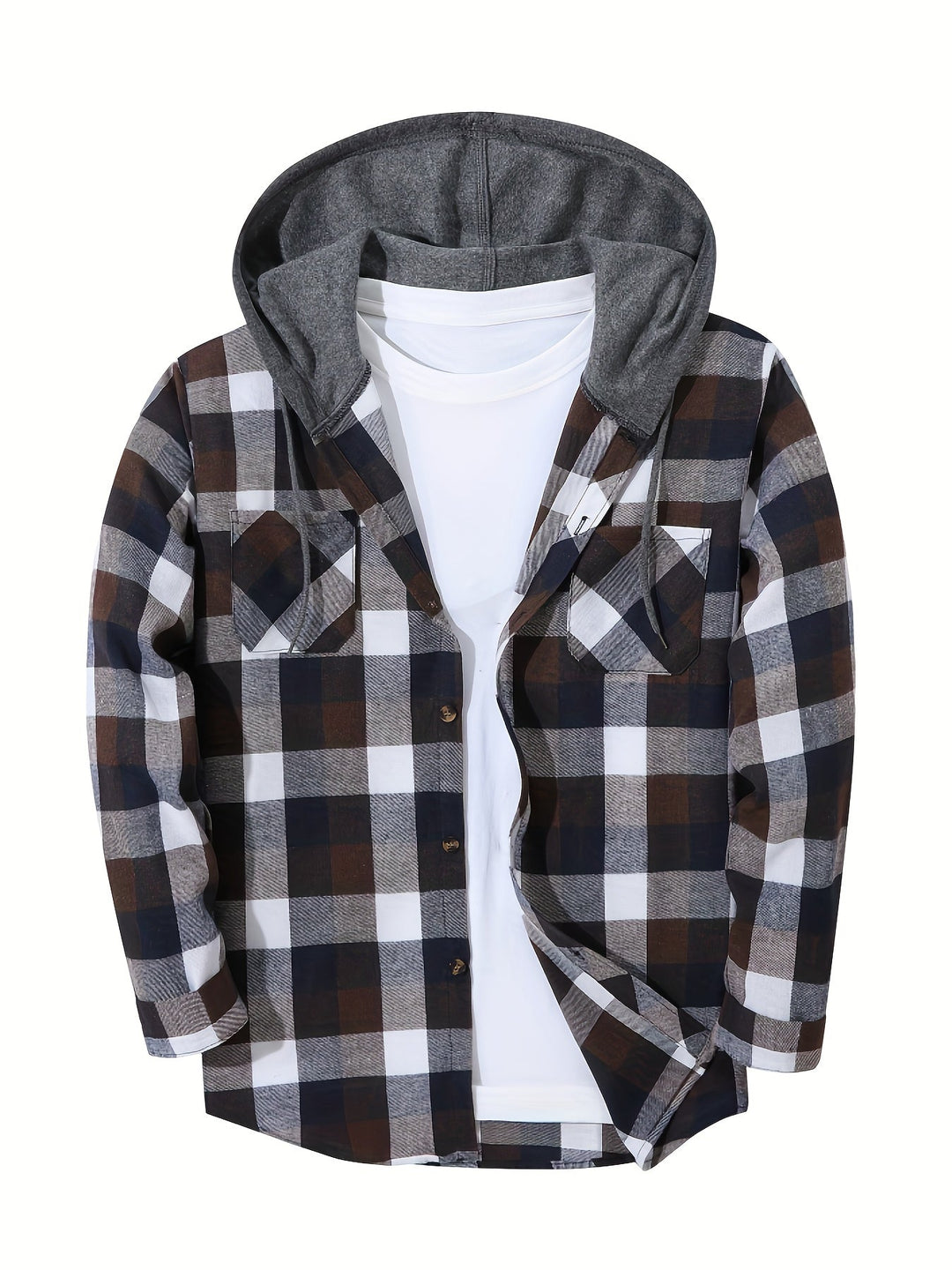 Braxton | Checked Hooded Shirt