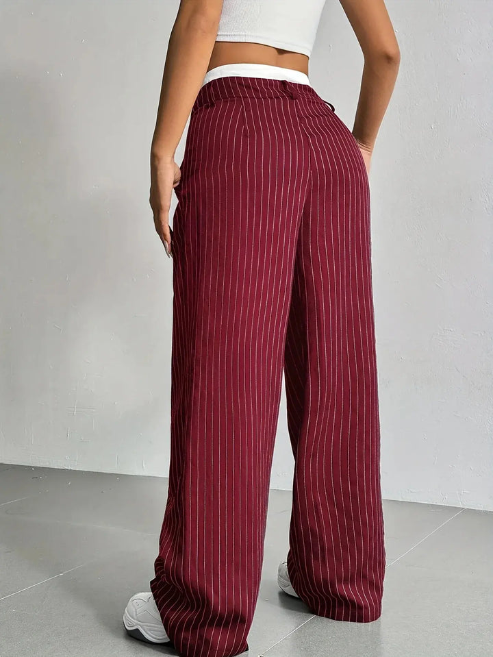 Grace | Casual Striped Wide Trousers