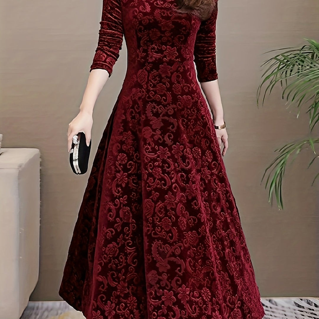 Adeline | Elegant Long-Sleeve Midi Dress
