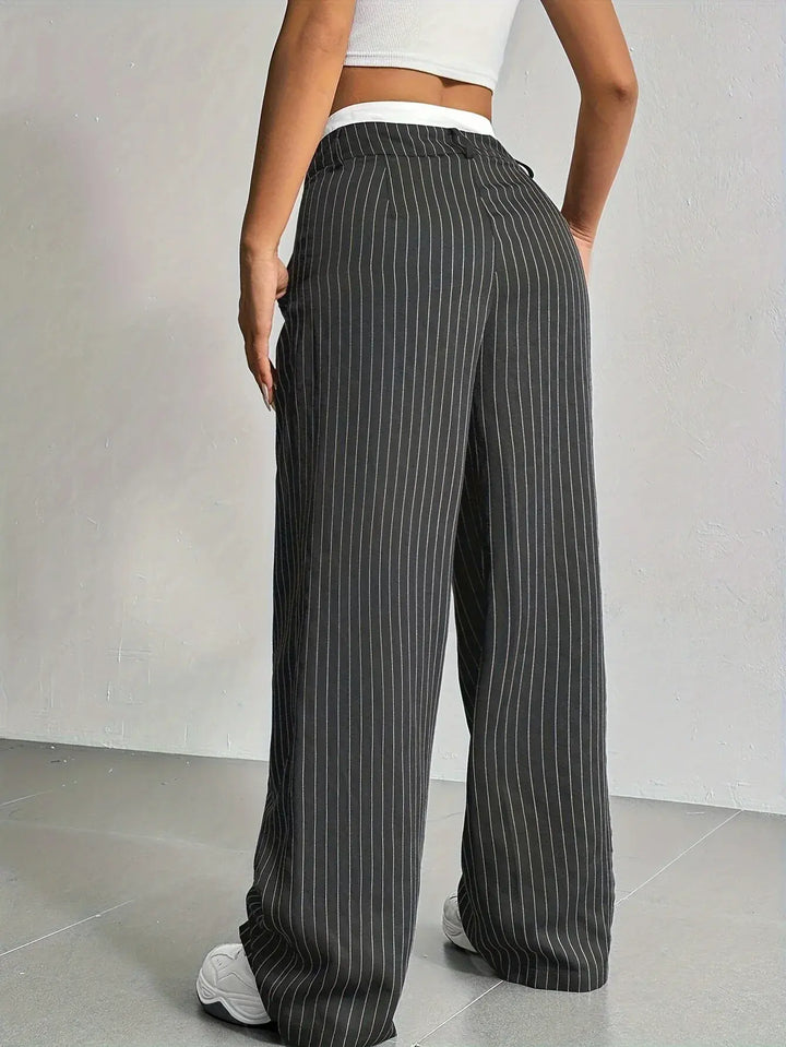 Grace | Casual Striped Wide Trousers