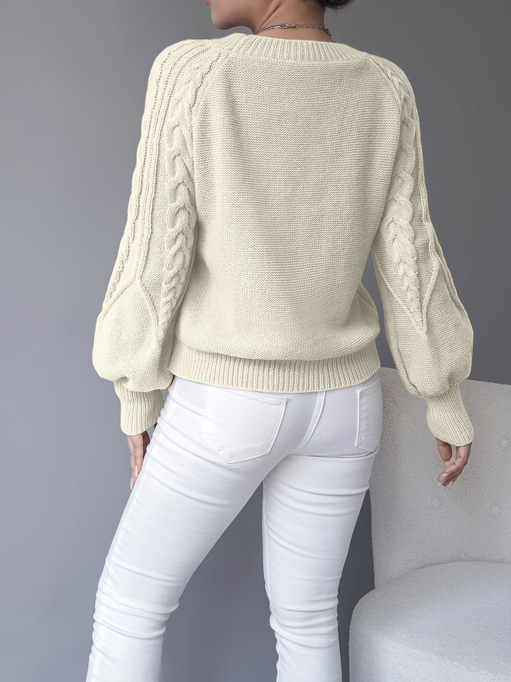 Sabine | Cable-Knit Lantern Sleeve Jumper