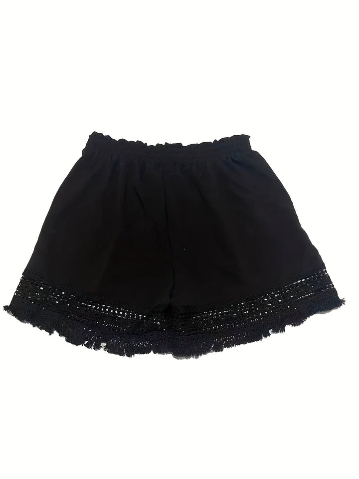 Rosemary | Lace-Trim Paper Bag Shorts