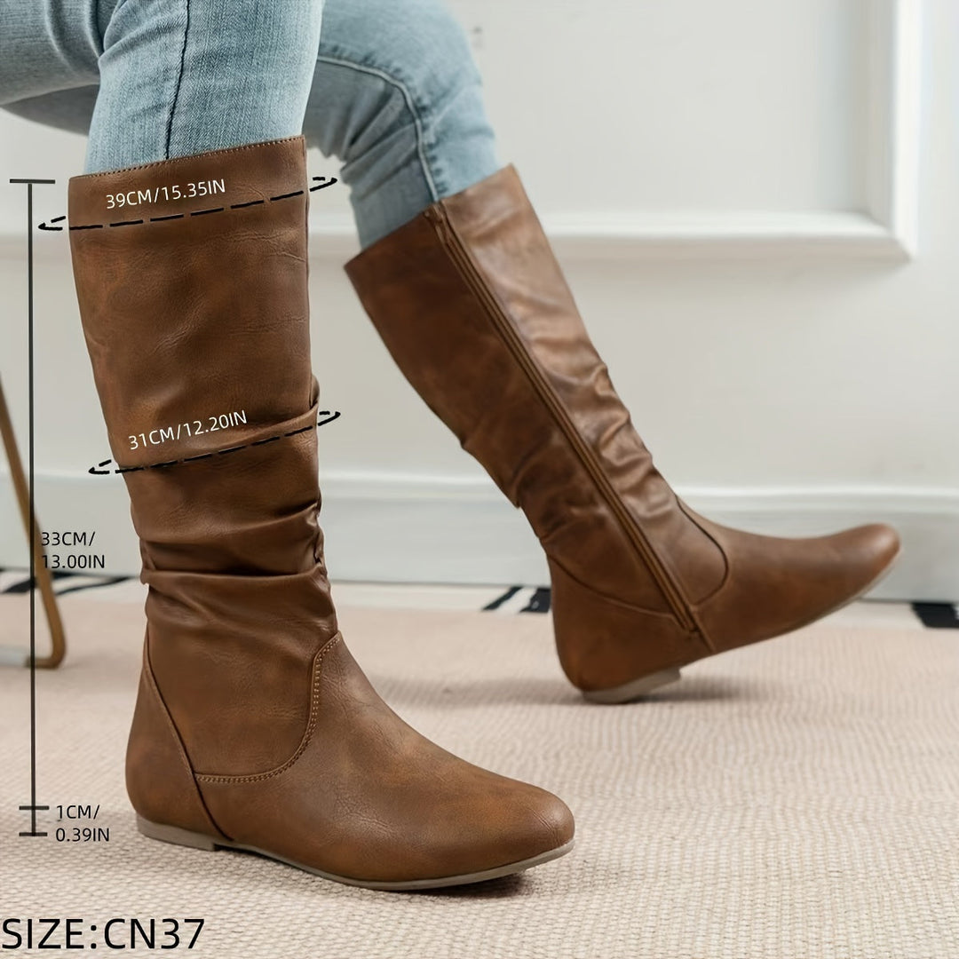 Maureen | Slouched Mid-Calf Boots