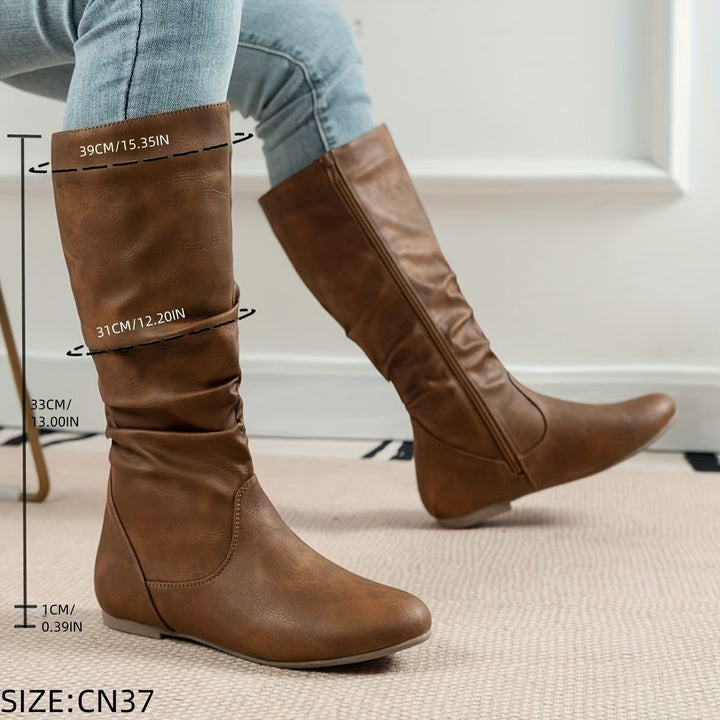 Maureen | Slouched Mid-Calf Boots