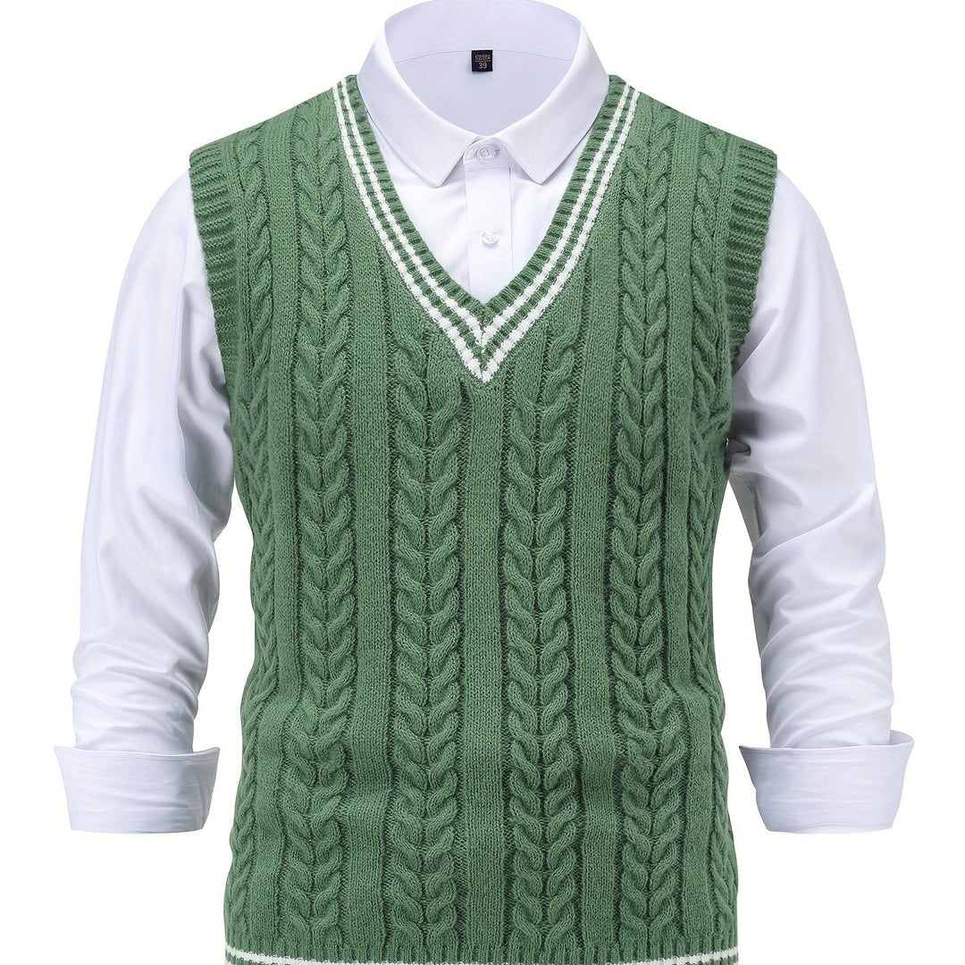 Gideon | Cable-Knit V-Neck Jumper Vest