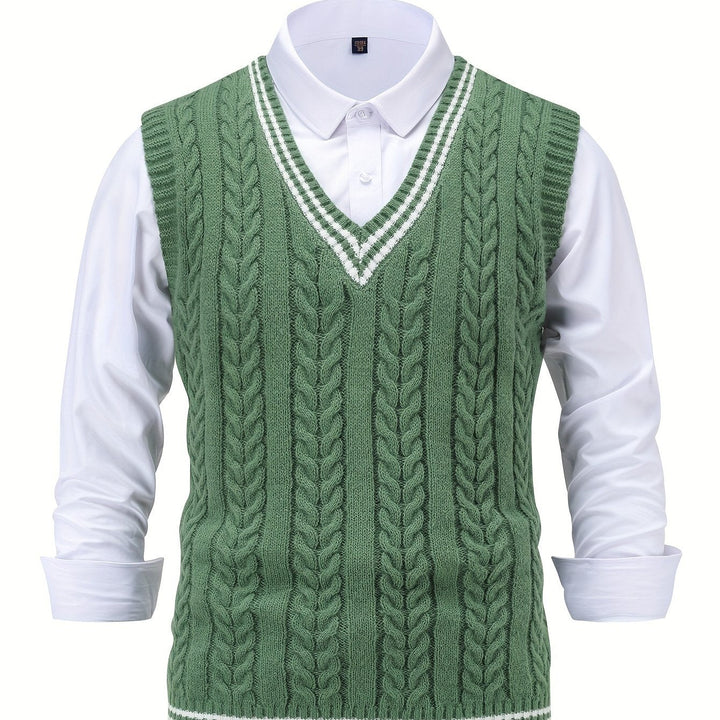 Gideon | Cable-Knit V-Neck Jumper Vest
