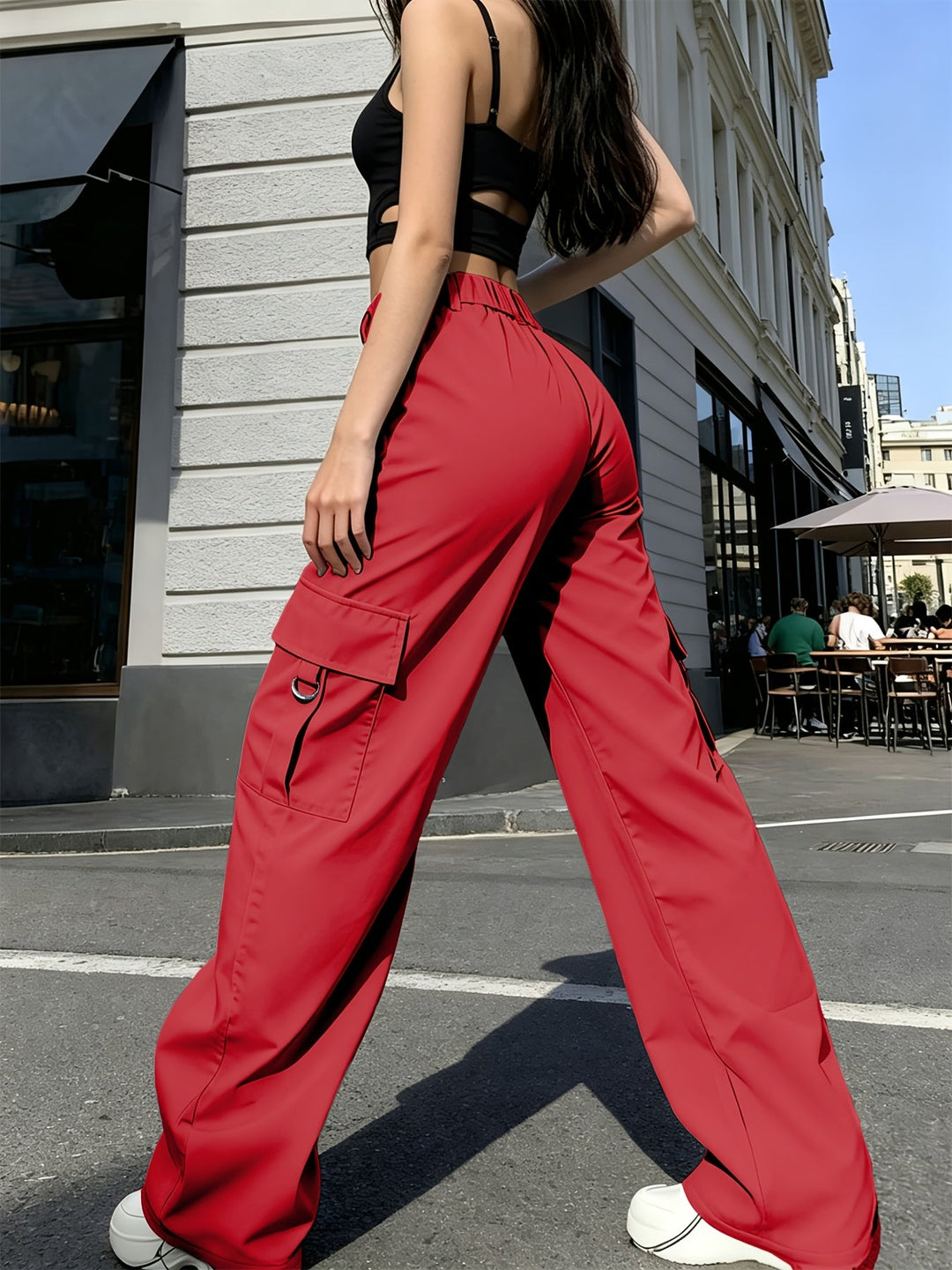 Bonnie | High-Waisted Wide-Leg Cargo Trousers