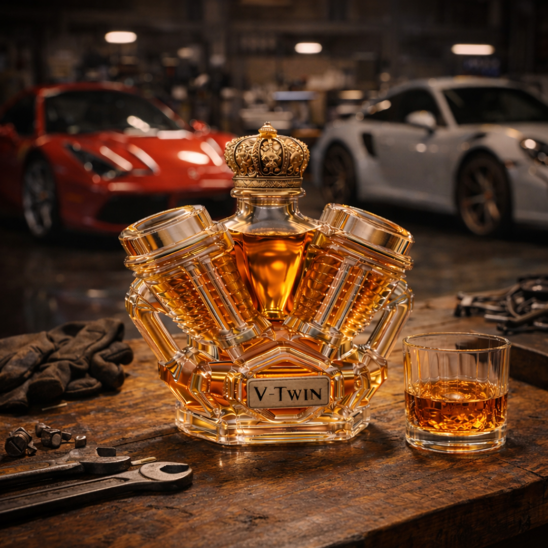 Wayne | Whisky Flask V-Twin Design