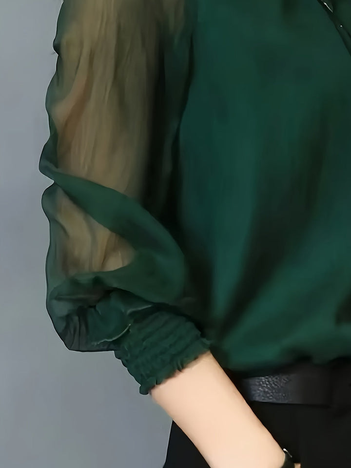 Ophelia | Stand-Collar Long-Sleeve Blouse