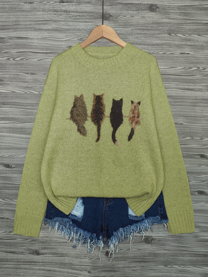 Tamara | Cozy Cat-Print Jumper
