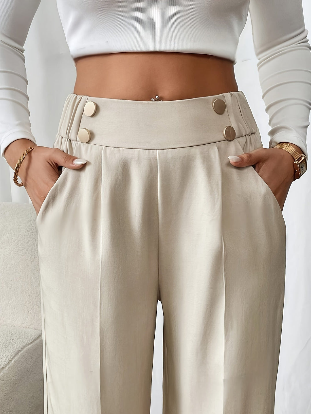 Lydia | Tailored High-Waist Wide-Leg Trousers