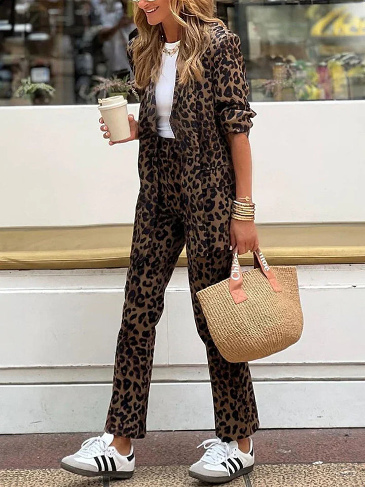 Sienna | Animal Print Blazer &amp; Trousers Set