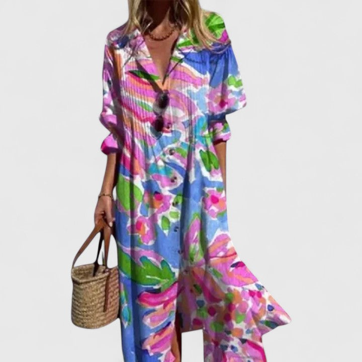 Paula | Elegant Multicolour Boho Dress