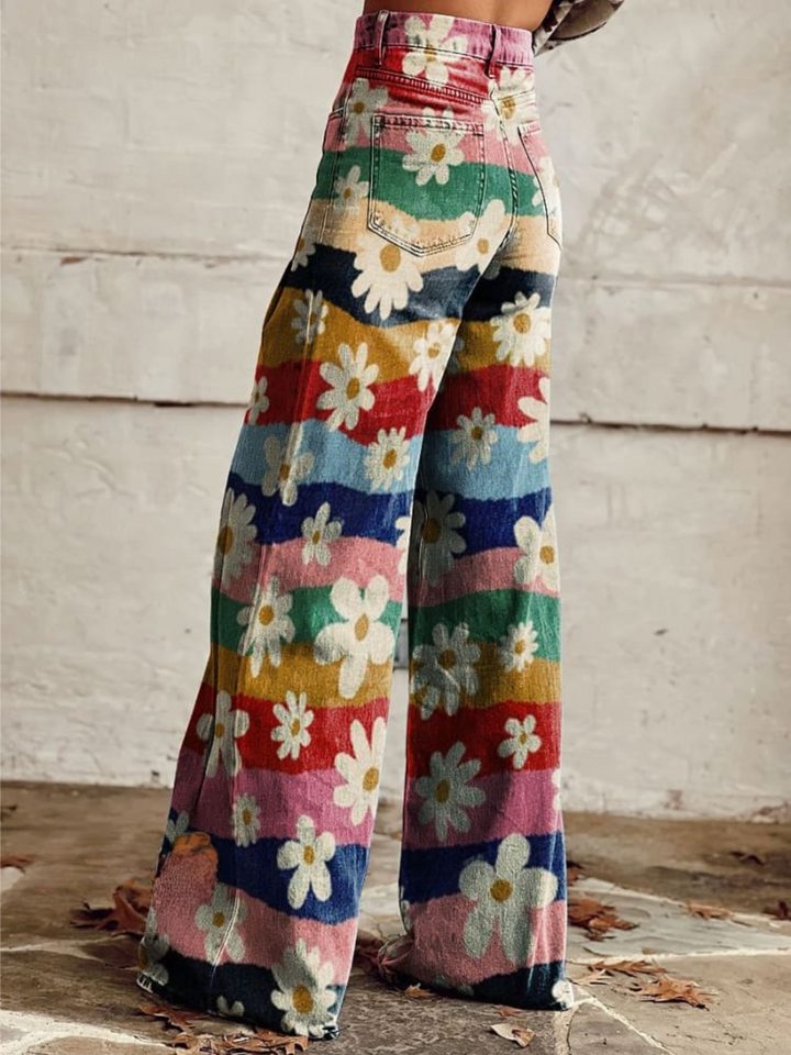 Cynthia | Elegant Multicolour Floral Trousers