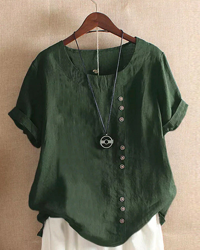 Olivia | Effortless Button Detail Summer Blouse